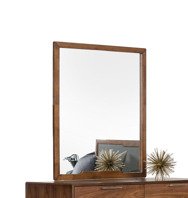 Noyer 40" Walnut Inlaid Framed Dresser Mirror