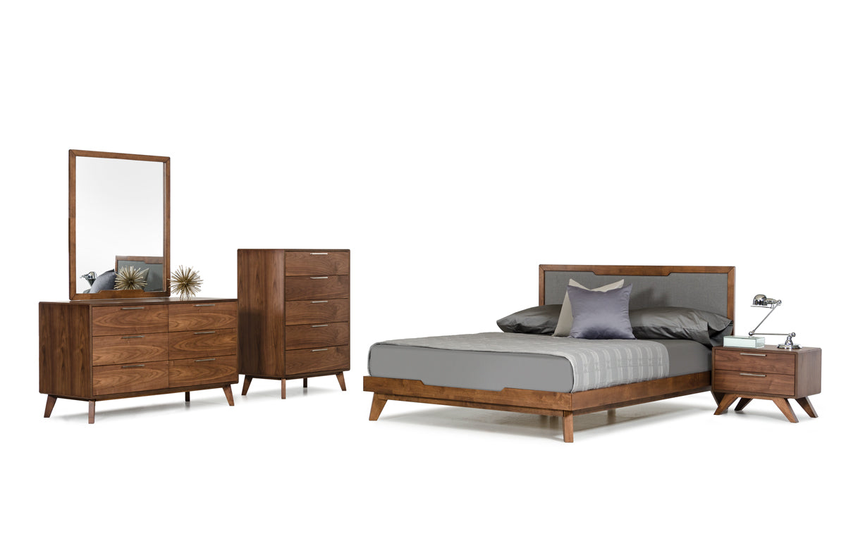 Noyer 40" Walnut Inlaid Framed Dresser Mirror