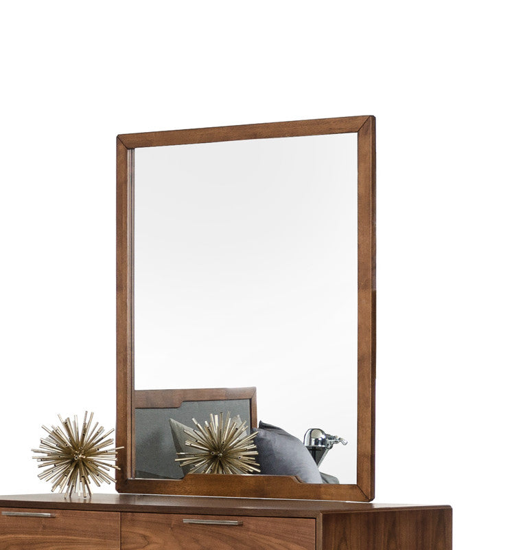 Noyer 40" Walnut Inlaid Framed Dresser Mirror
