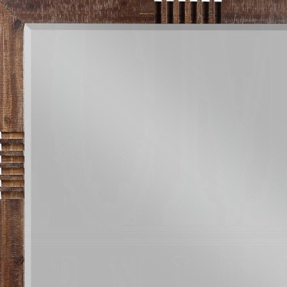 Lattis Reclaimed Oak Finish Slatted Mirror