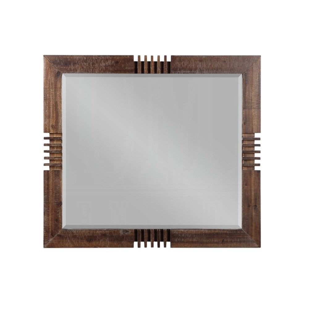 Lattis Reclaimed Oak Finish Slatted Mirror