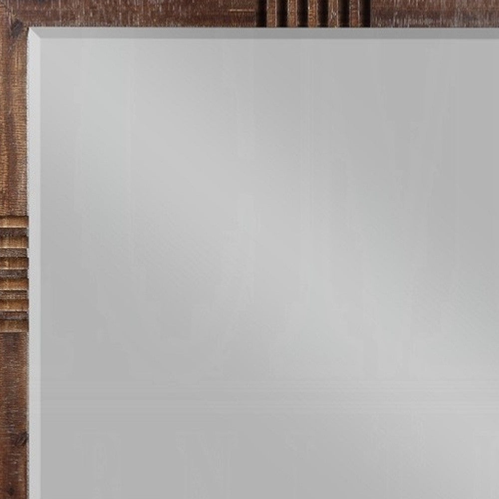 Lattis Reclaimed Oak Finish Slatted Mirror