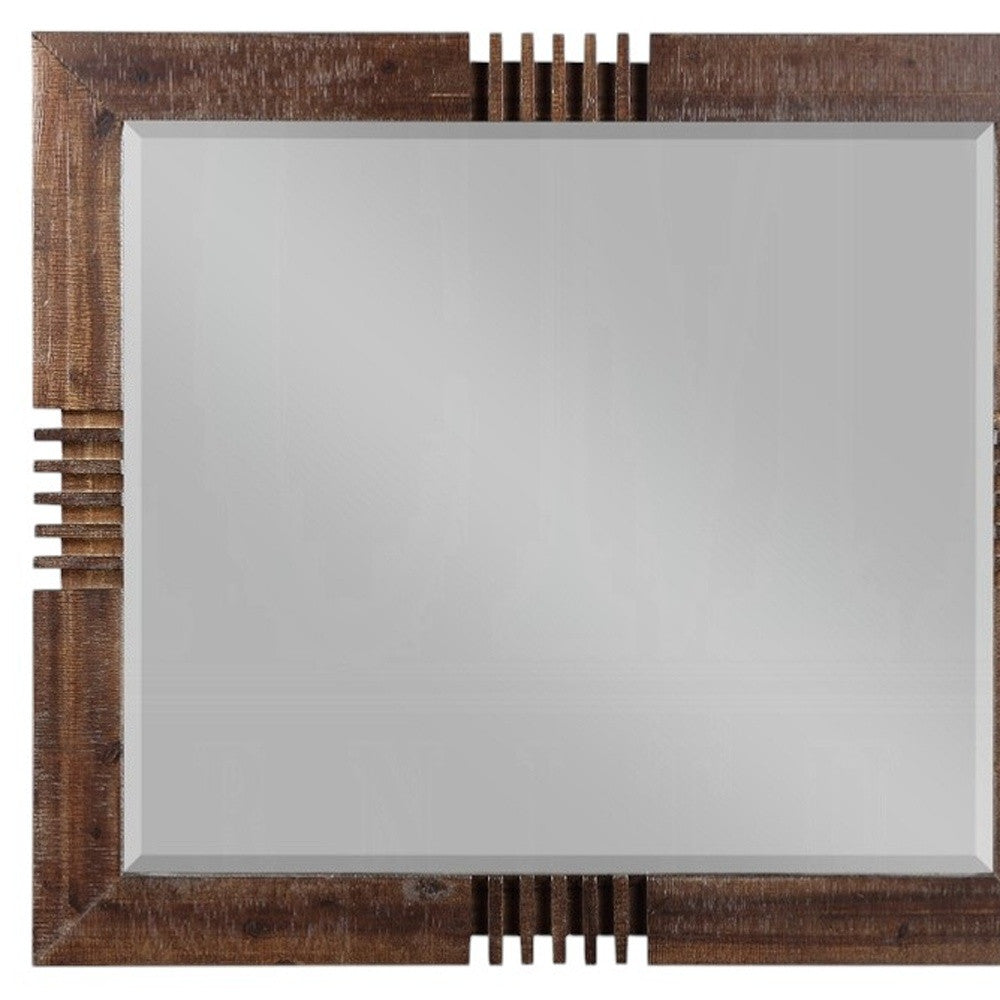 Lattis Reclaimed Oak Finish Slatted Mirror
