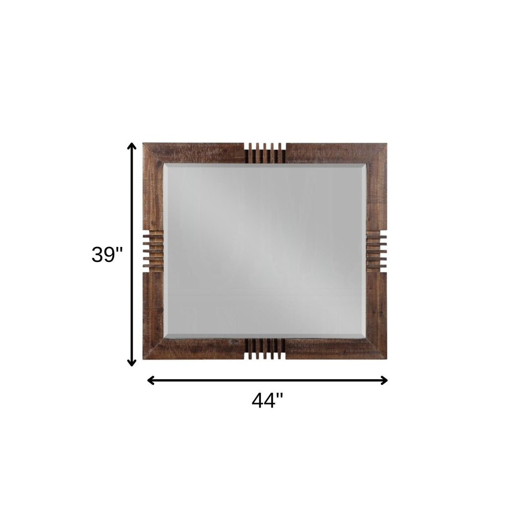 Lattis Reclaimed Oak Finish Slatted Mirror