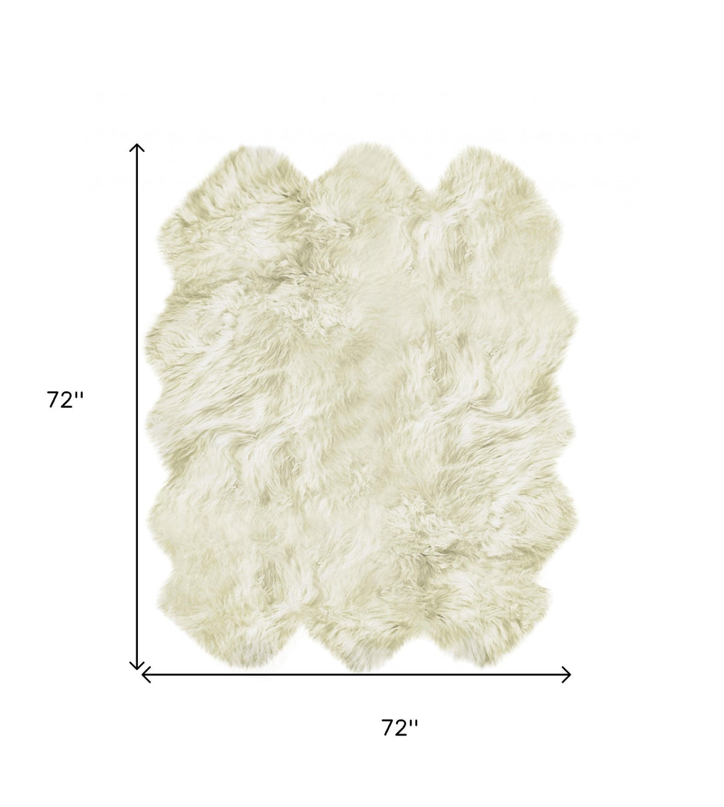 Toison 6' × 6' Sheepskin Rug — Natural, Non-Skid