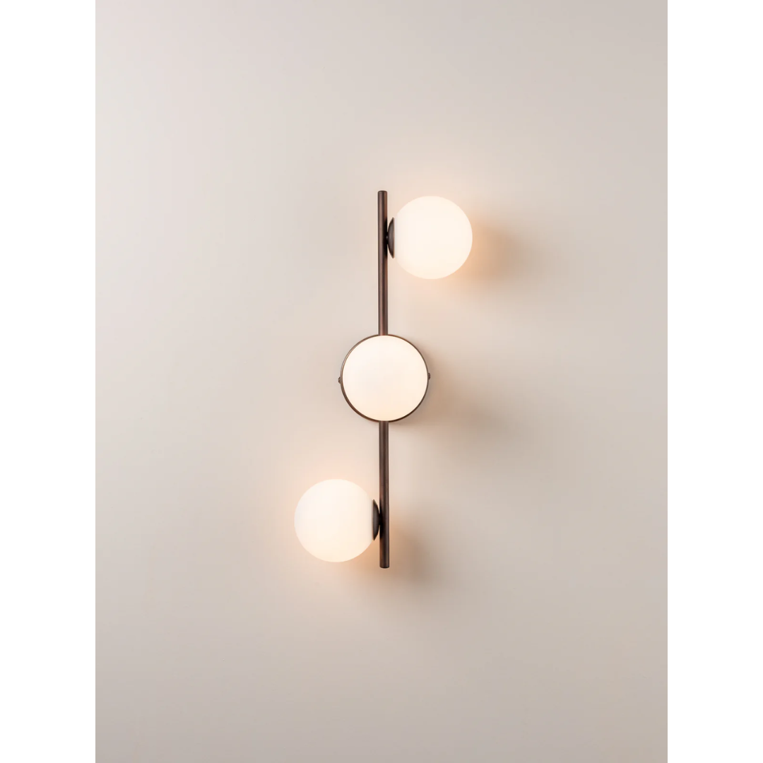 Coro - 3-Point Ceiling/Wall Lamp in Brown and Opal