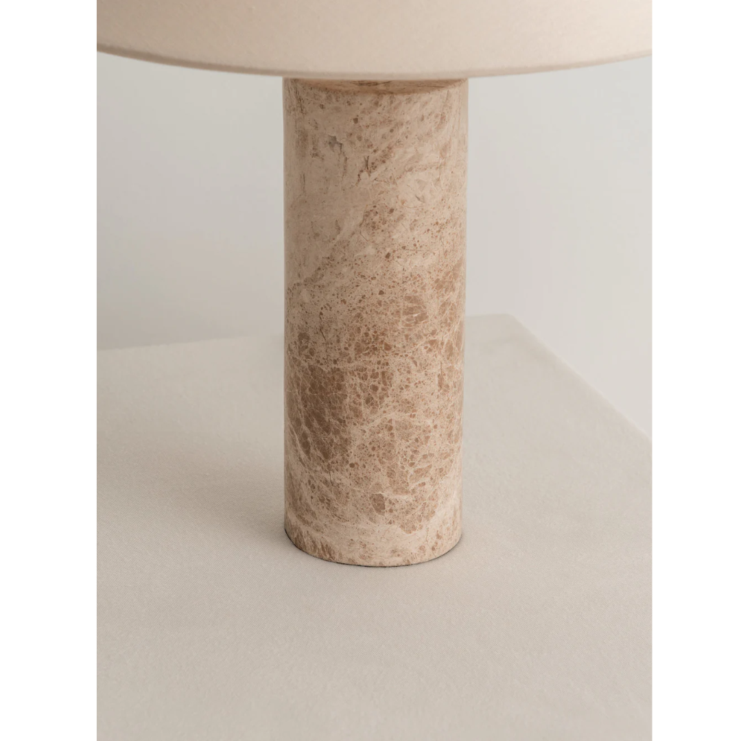 Denari - Small Brown Marble Table Lamp with One Bulb