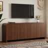 Curved TV Stand for TVs up to 70", Cable Management, Walnut