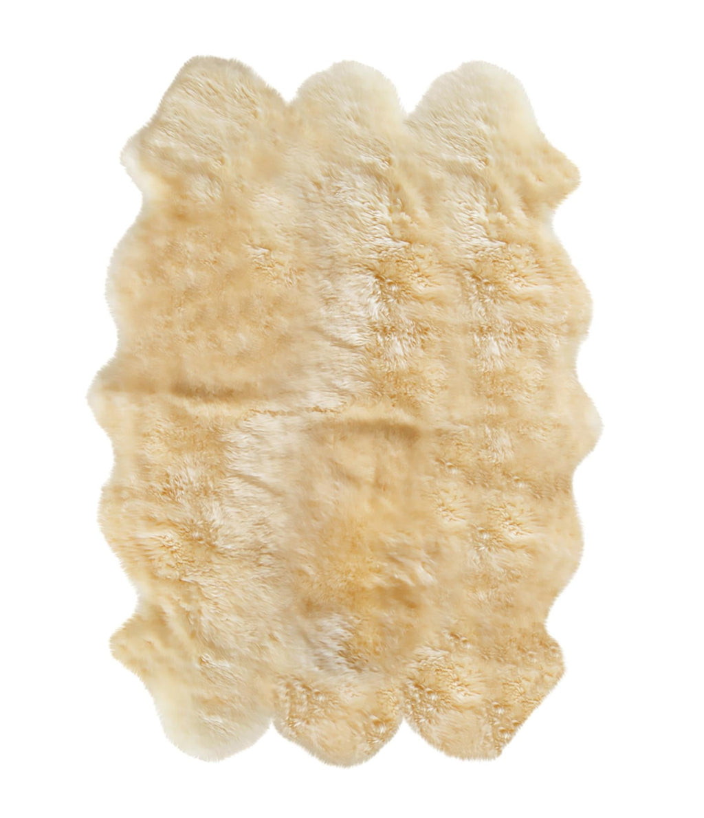 Toison 6' × 6' Shag Sheepskin Rug — Gold