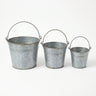 Galvanized Buckets Vintage Planters Set of 3 Pieces