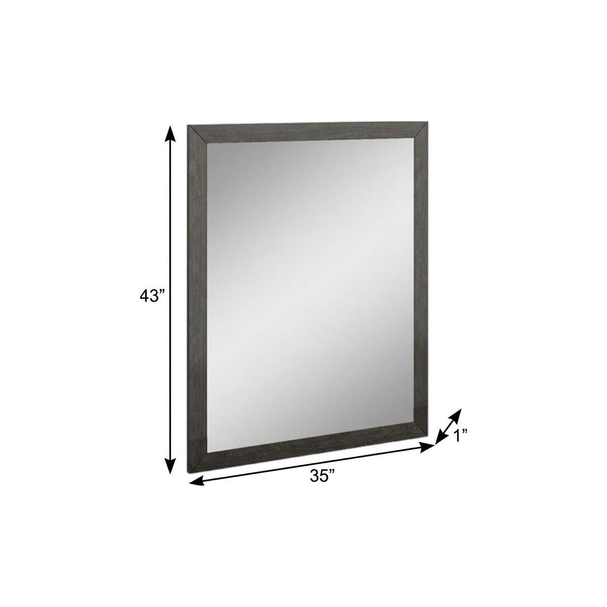 Cendre 43" Grey Wood Framed Dresser Mirror