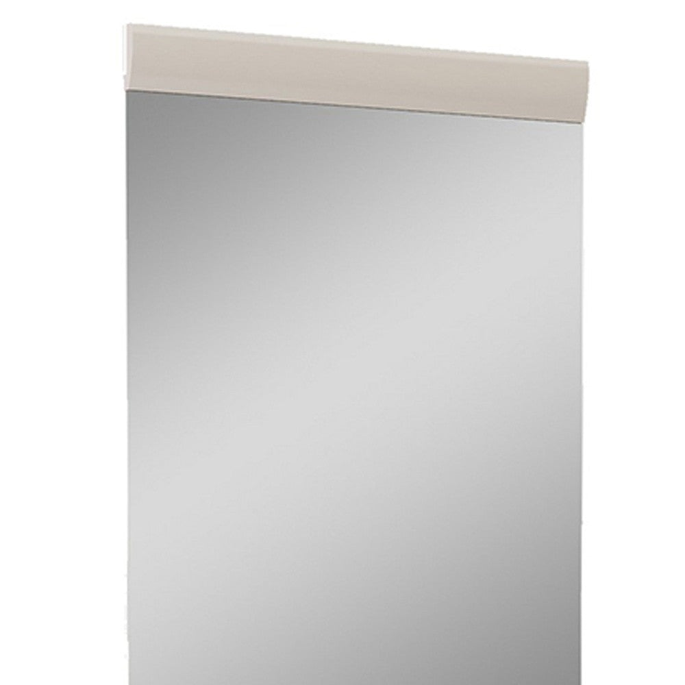 Sennet 47" Beige Wood Framed Dresser Mirror