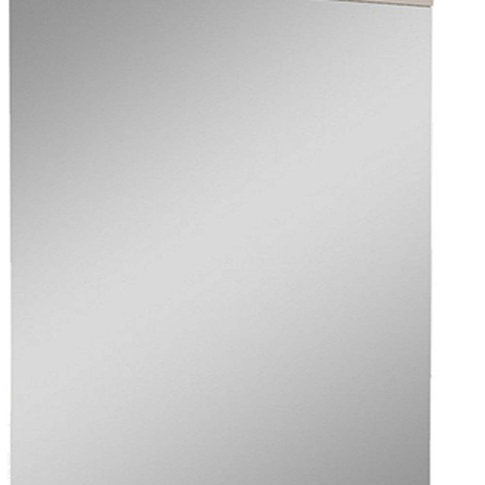 Sennet 47" Beige Wood Framed Dresser Mirror