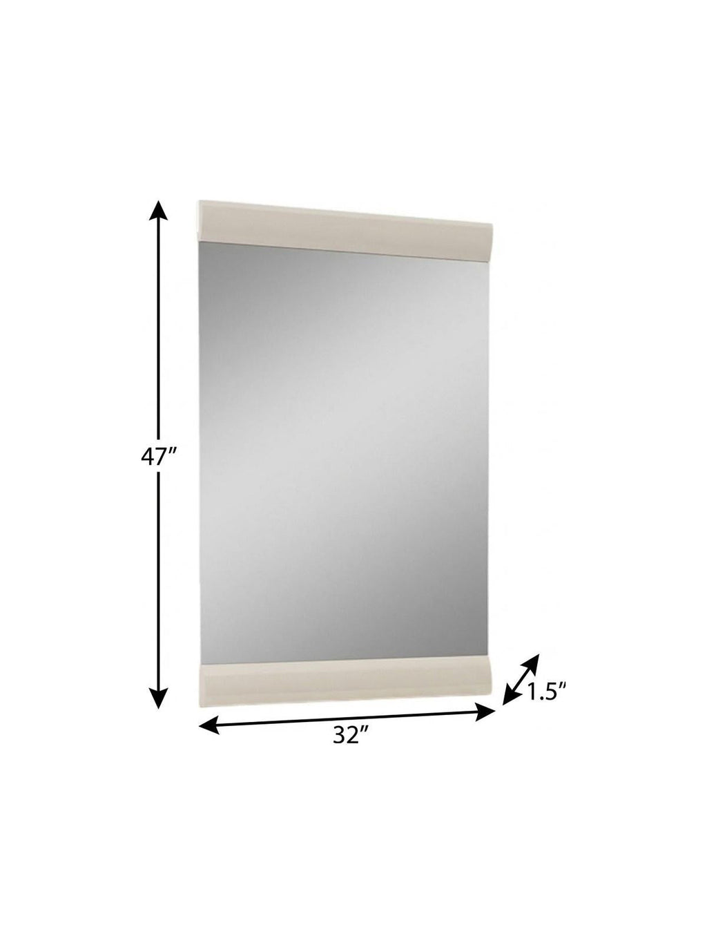 Sennet 47" Beige Wood Framed Dresser Mirror