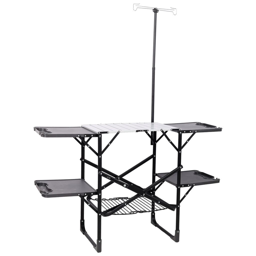 Folding Camping Kitchen Table - Portable Light Fixture