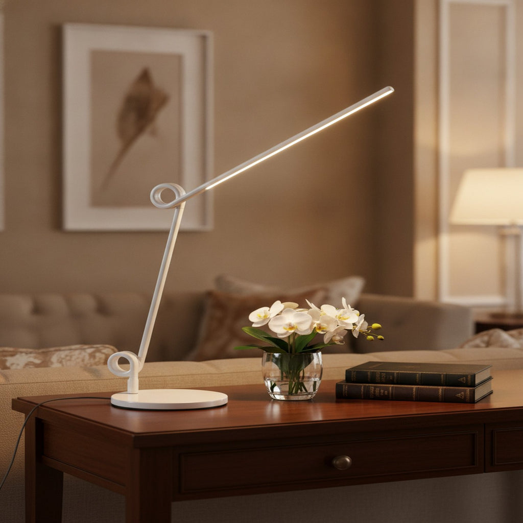 35" White Metal Novelty Desk Table Lamp - L1