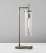 24" Brass Novelty with Clear Cylinder Shade