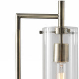 24" Brass Novelty with Clear Cylinder Shade