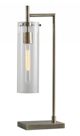24" Brass Novelty with Clear Cylinder Shade