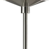 71" Silver LED Torchiere Floor Lamp with White Glass Cone Shade