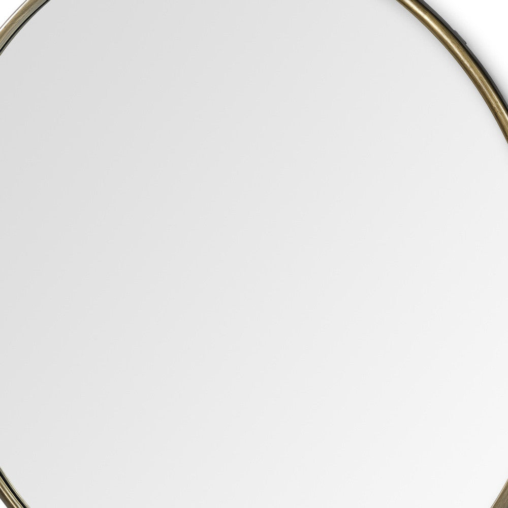 Rondel 47" Gold Round Metal Framed Mirror