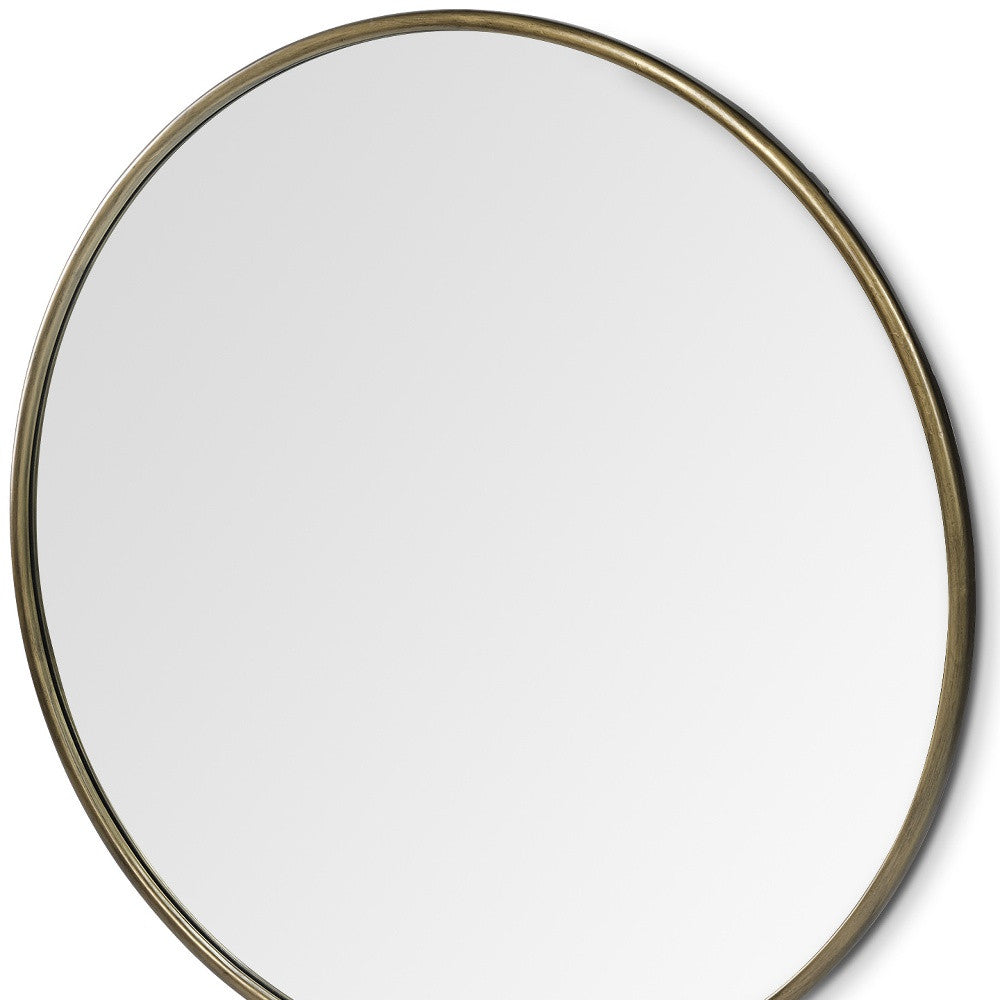 Rondel 47" Gold Round Metal Framed Mirror