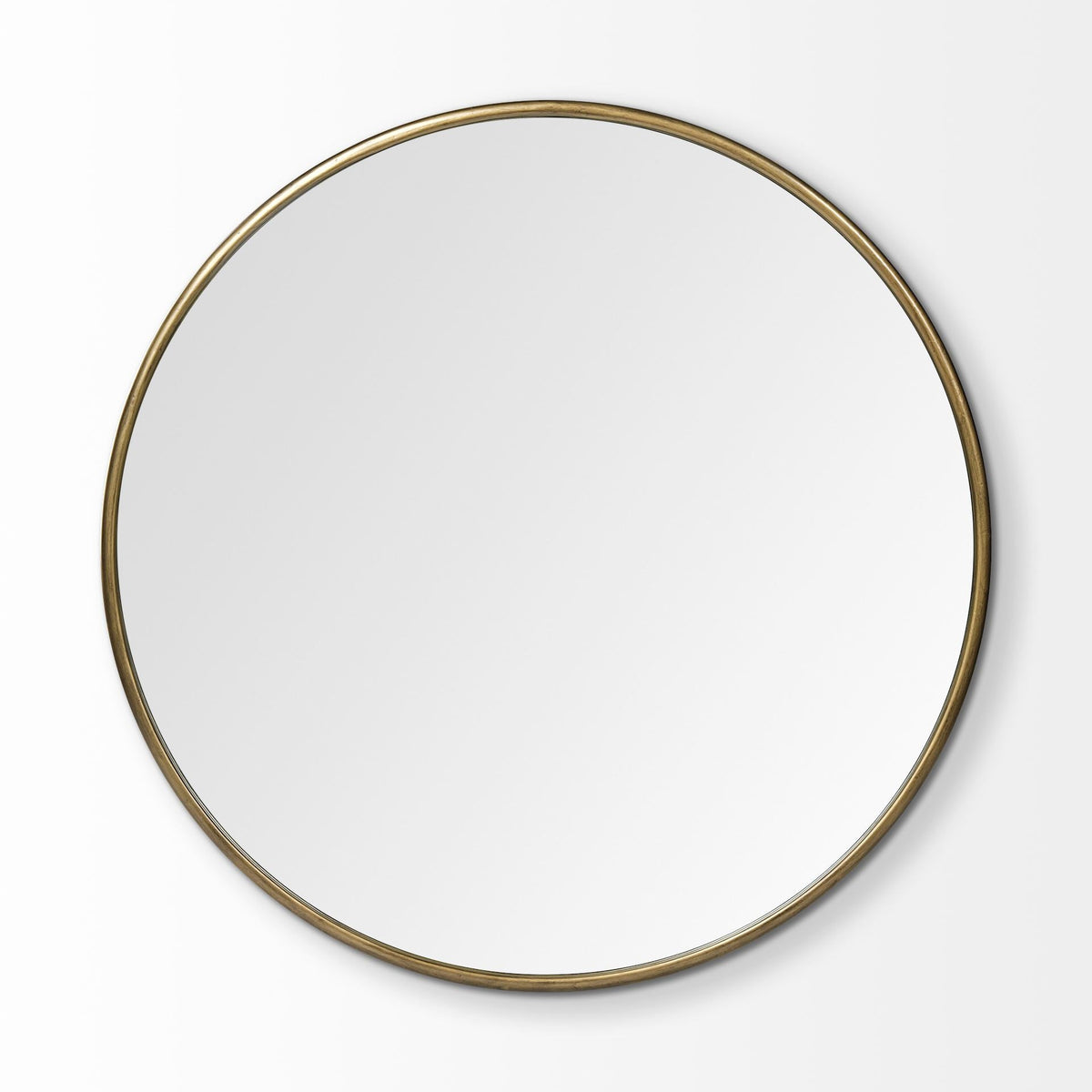 Rondel 47" Gold Round Metal Framed Mirror