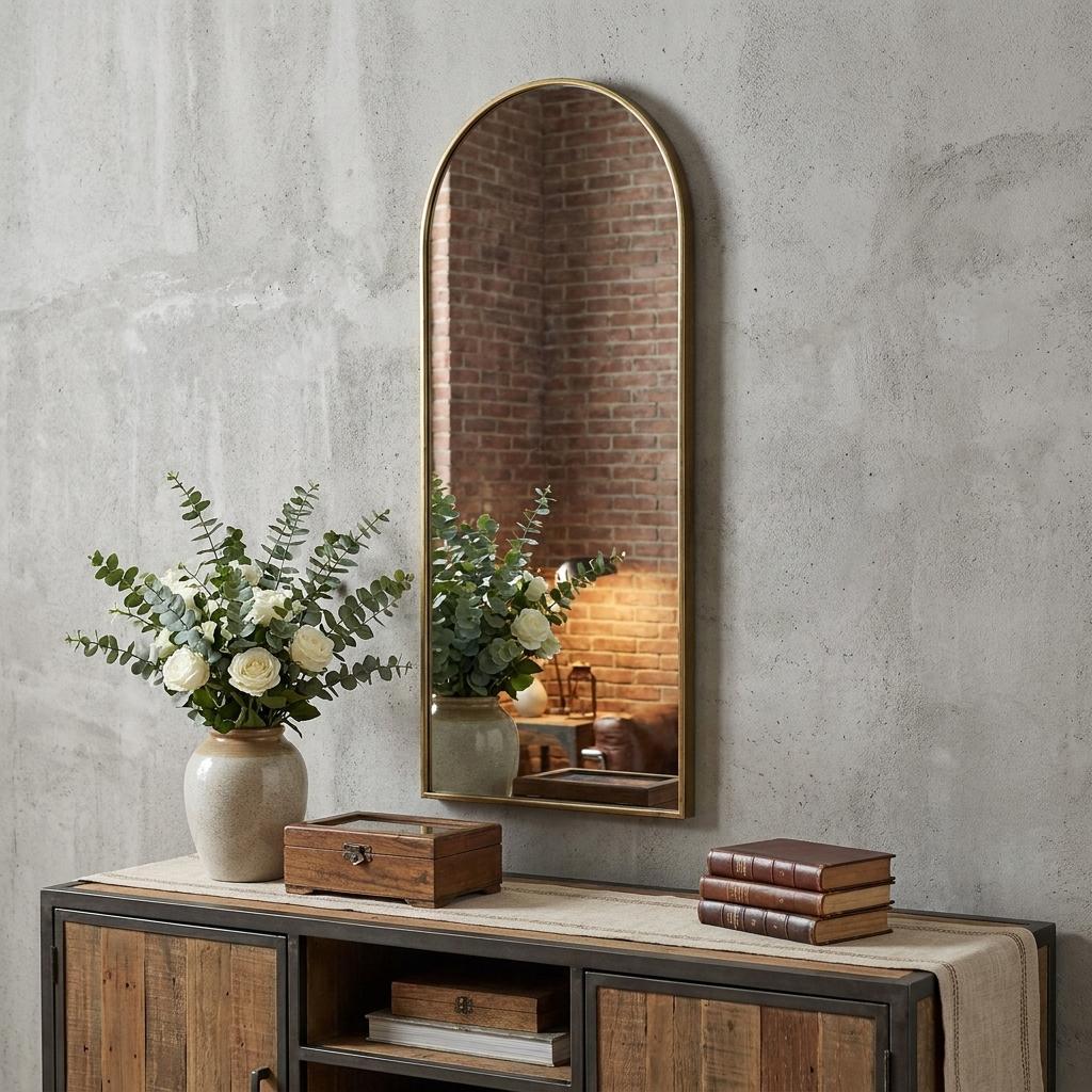 Arche 70" Gold Arch Metal Framed Mirror