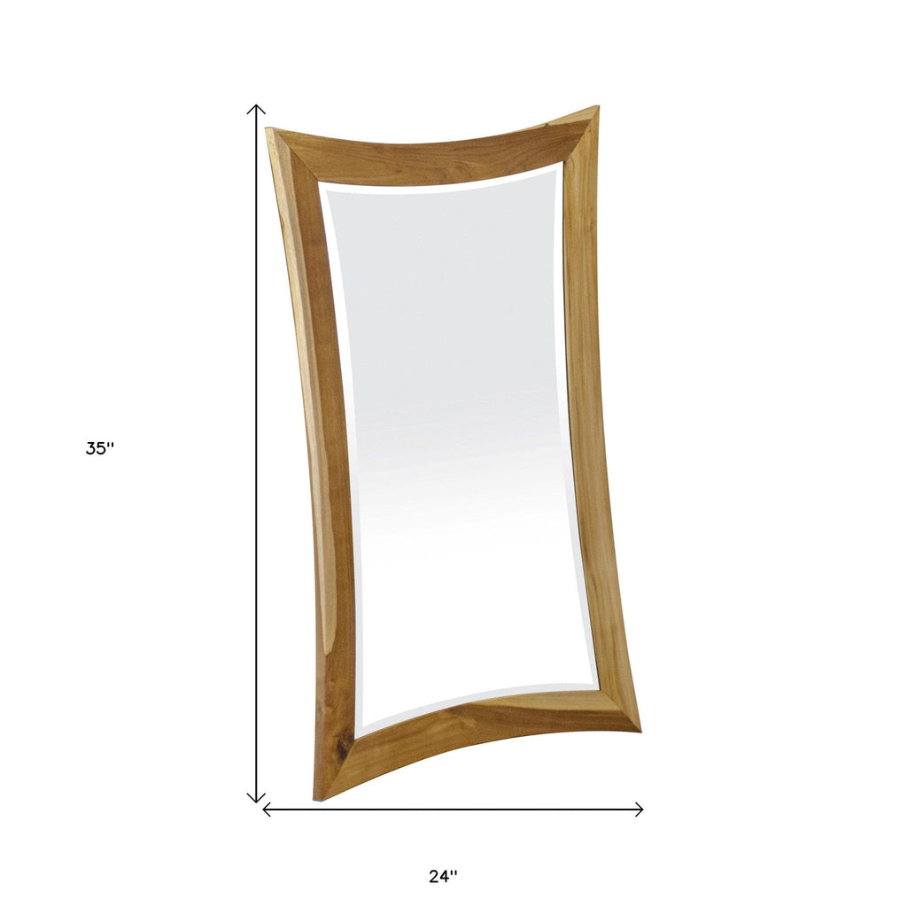 Fauve 35" Abstract Solid Wood Framed Vanity Mirror