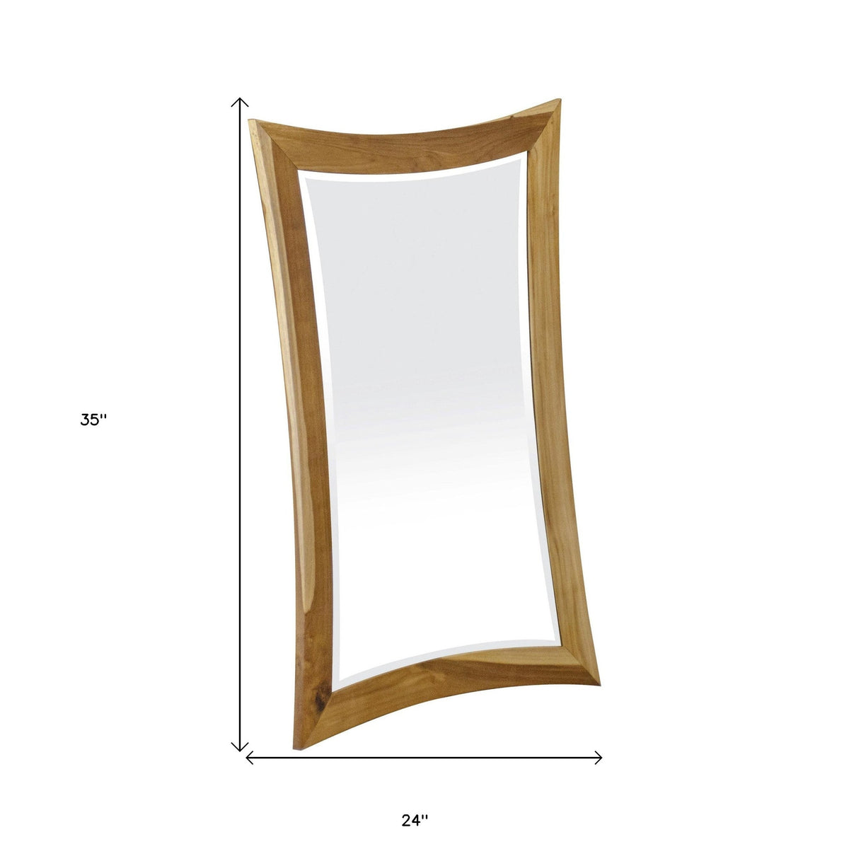 Fauve 35" Abstract Solid Wood Framed Vanity Mirror