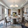 Cristale 5-Light Silver & Crystal Chandelier, White Shades