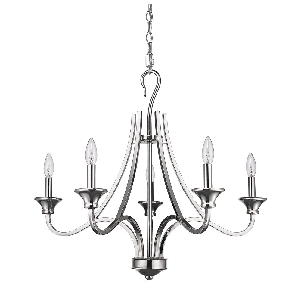 Aubry 5-Light Nickel Candle Chandelier