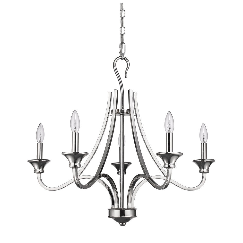 Aubry 5-Light Nickel Candle Chandelier