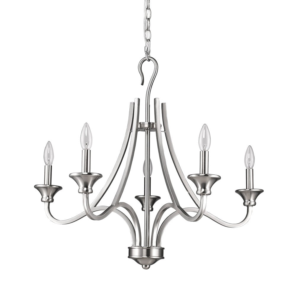Vervier 5-Light Silver Candle Chandelier