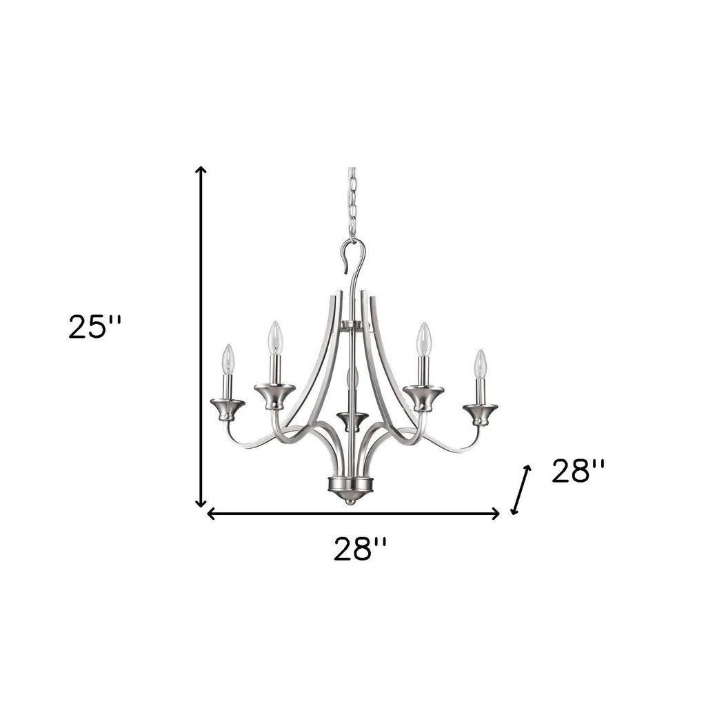 Vervier 5-Light Silver Candle Chandelier