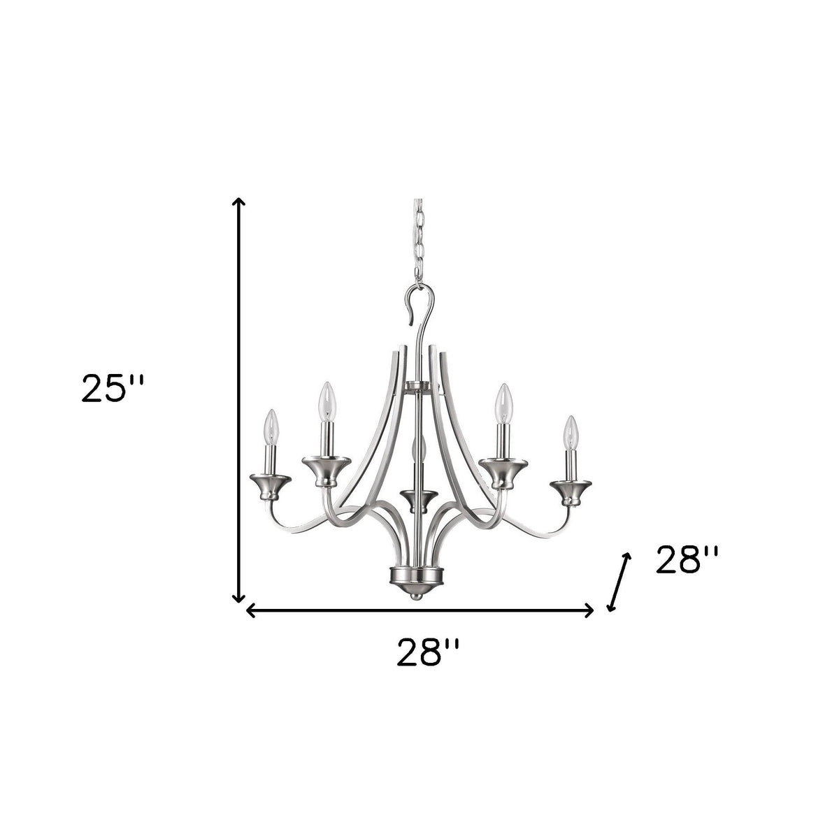 Vervier 5-Light Silver Candle Chandelier