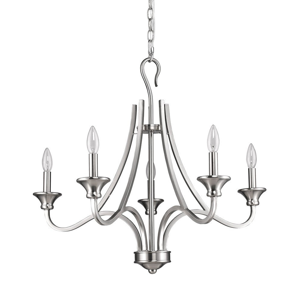Vervier 5-Light Silver Candle Chandelier