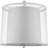 31" Silver Metal Table Lamp with White Empire Shade