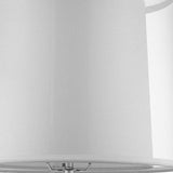 31" Silver Metal Table Lamp with White Empire Shade