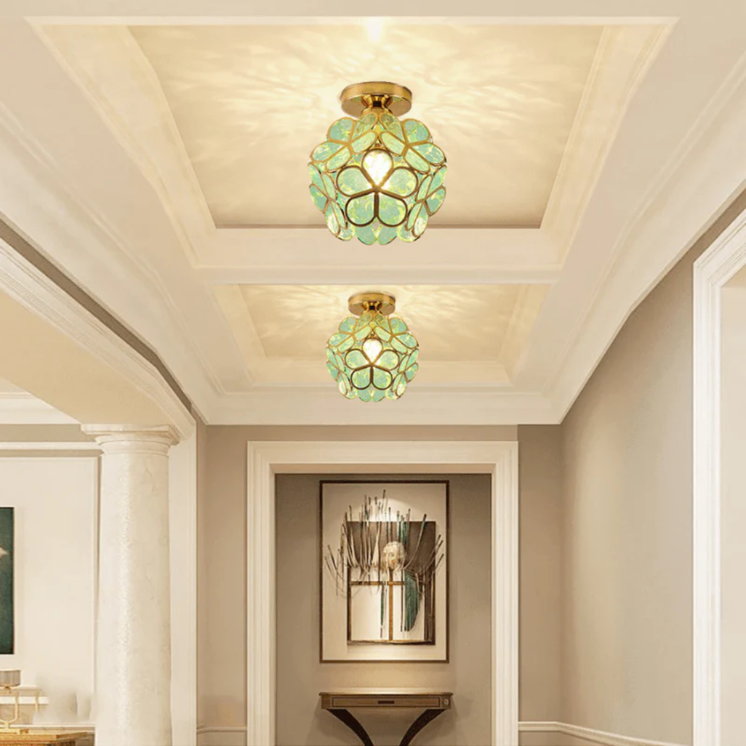 Zyvia - Luxury Floral Glass Ceiling Lamp