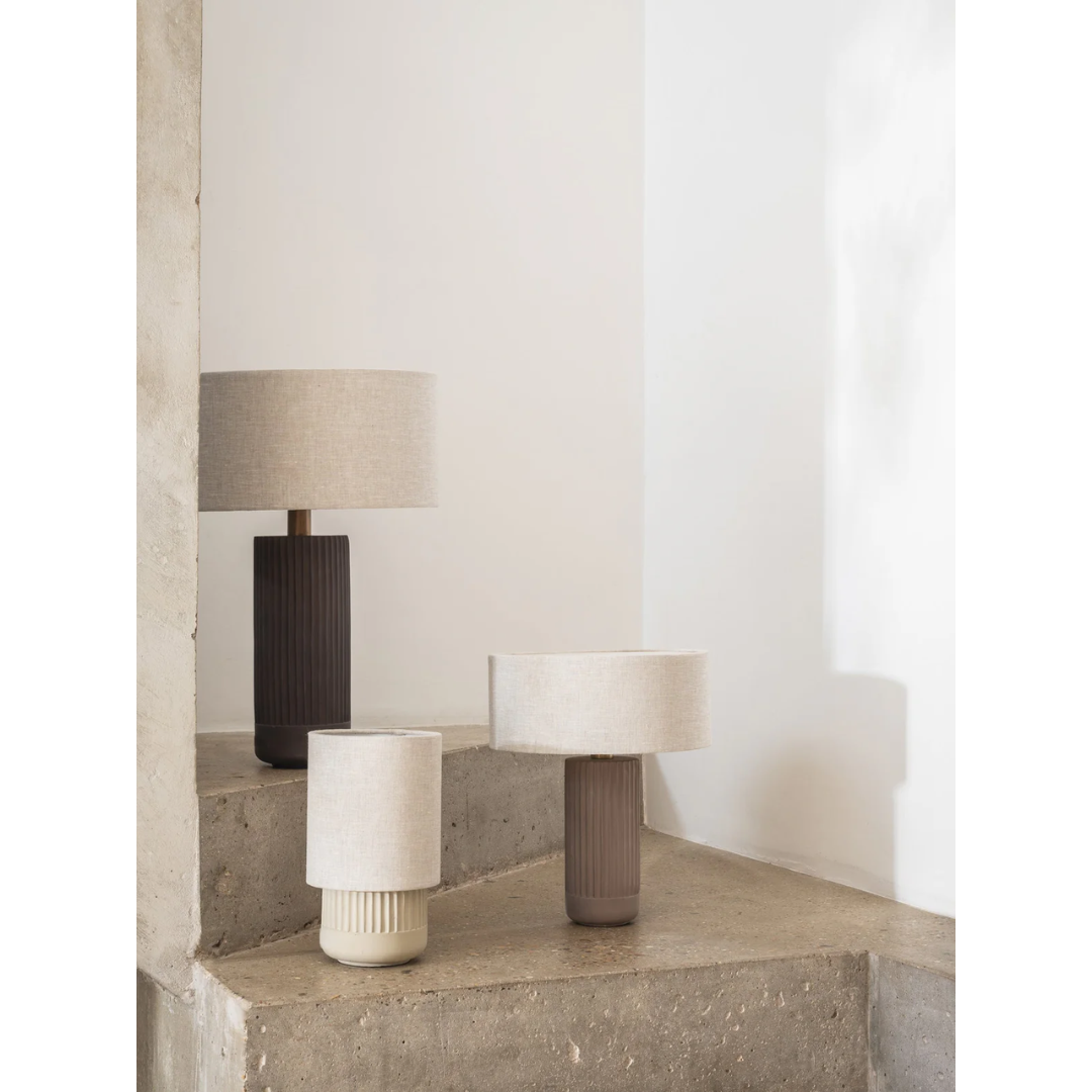 Enza - Warm White Table Lamp with Ribbed Concrete