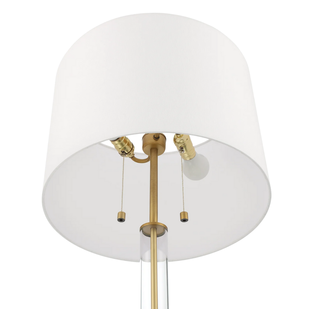 Laurel Floor Lamp with Glass Cylinder, Polished Nickel