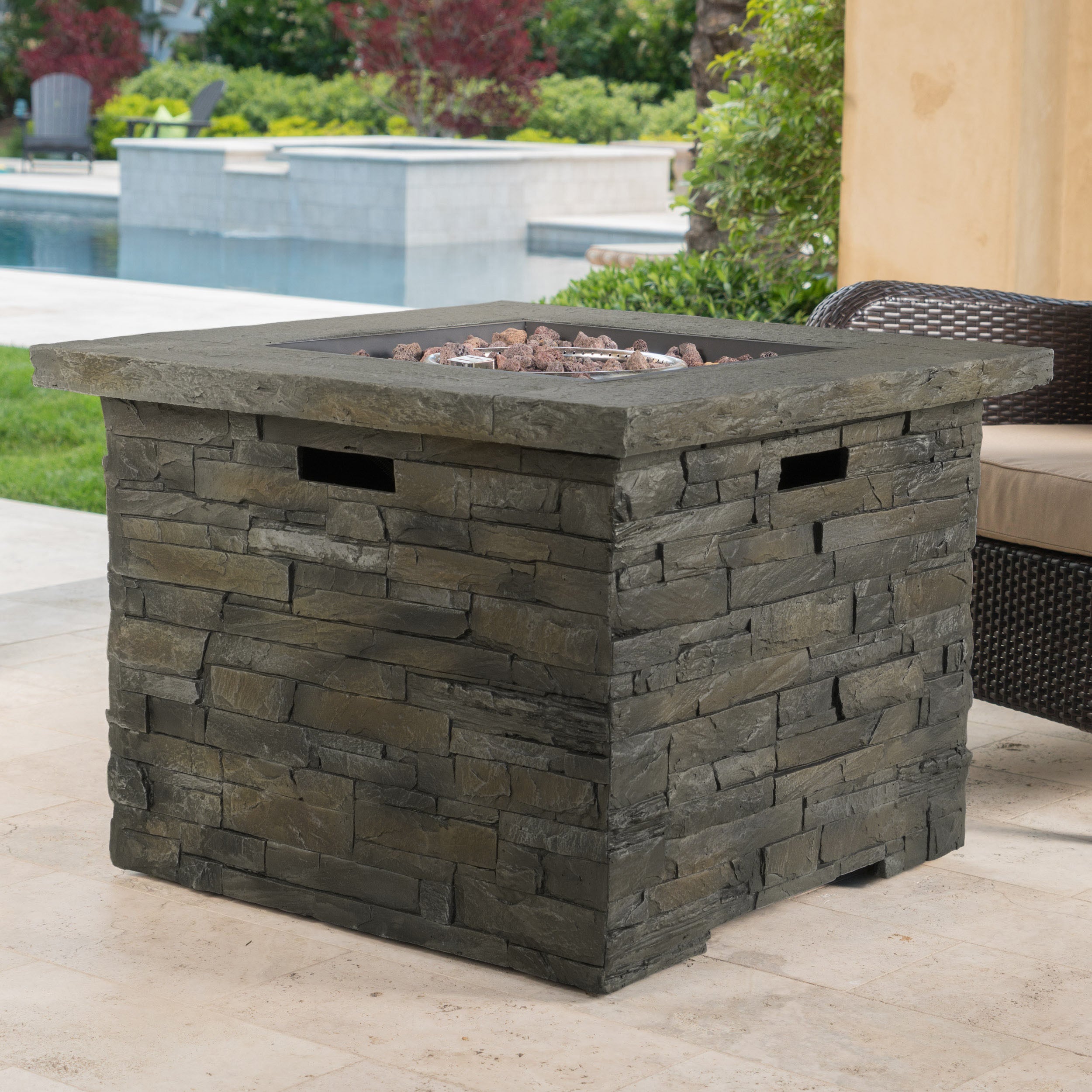 33" SQUARE MGO FIRE PIT - 40000 BTU.