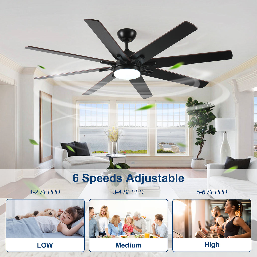72 inch Large Ceiling Fans with Lights and Remote