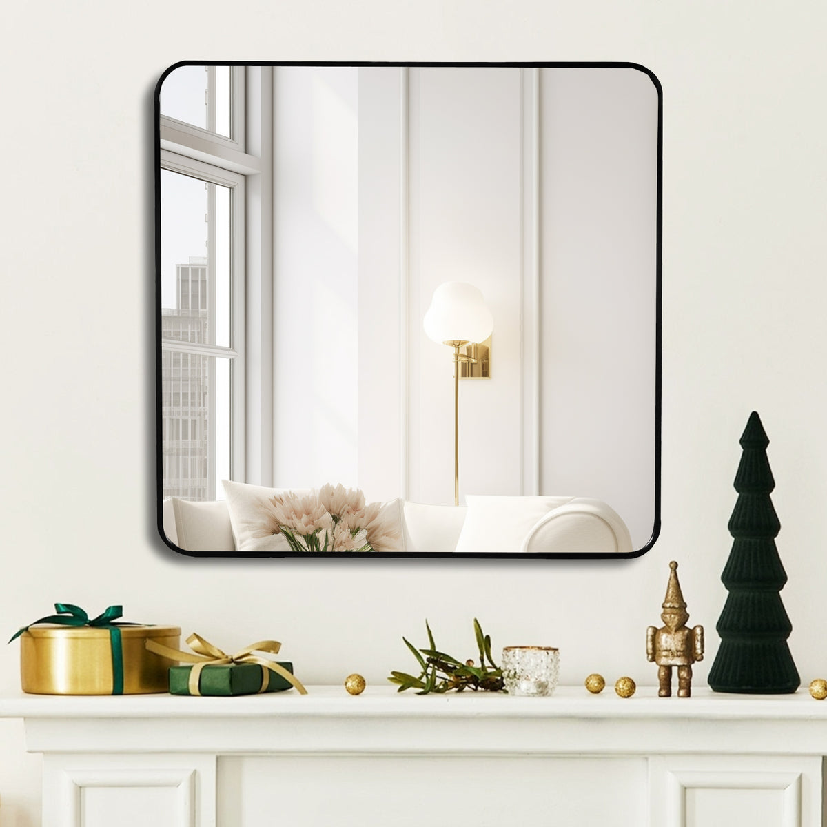 Bexley Square Bathroom Mirror, Black