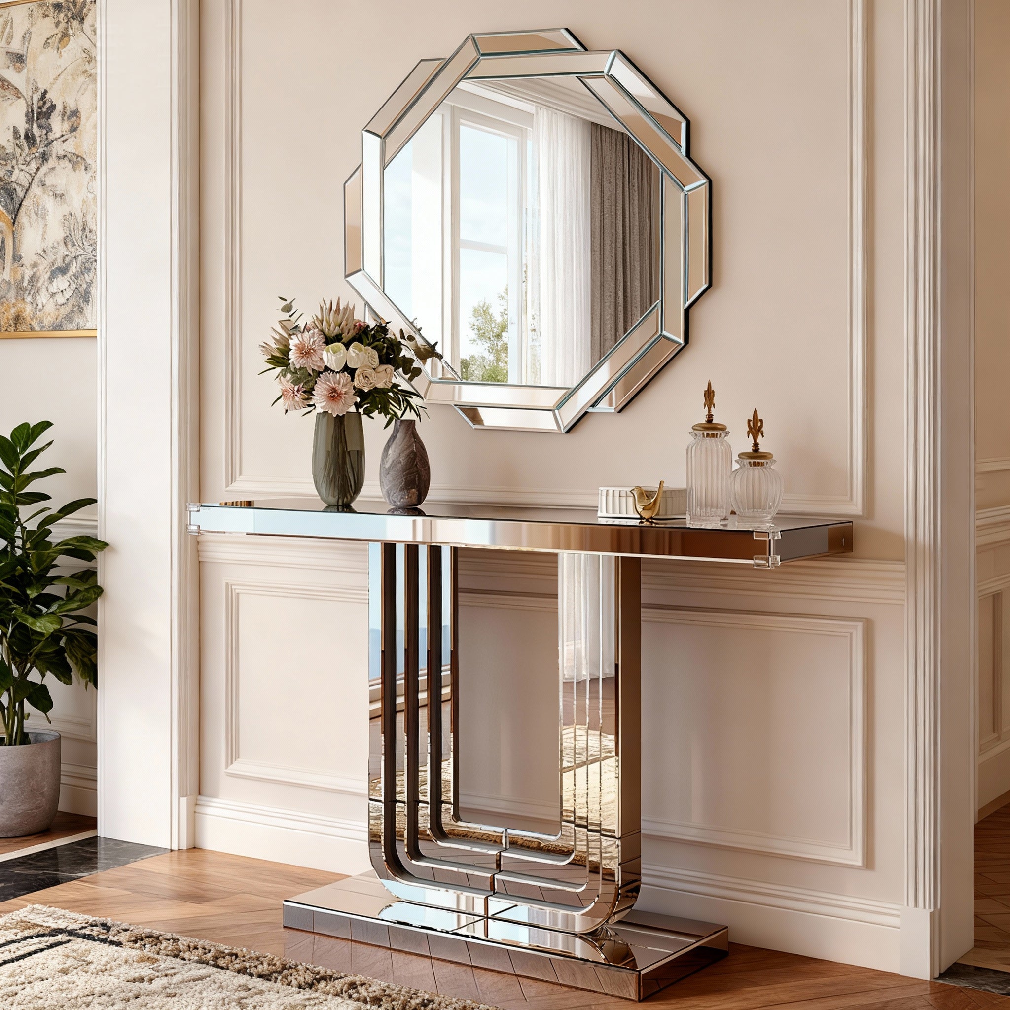 Octavia Octagonal Beveled Mirror