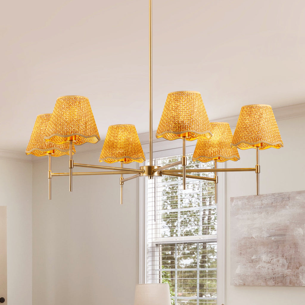 Boho Rattan 6-Light Chandelier