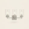 Silver Metal and Textured Glass Three Light Wall Sconce
