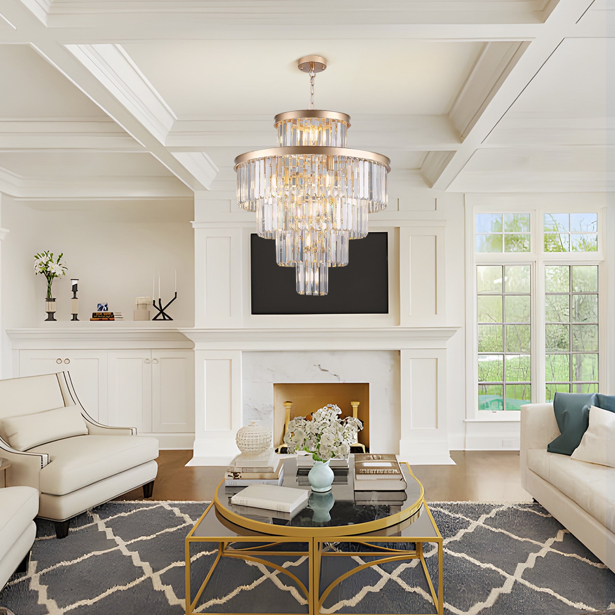 Golden Luxury Crystal Chandelier Modern Chandeliers Lights