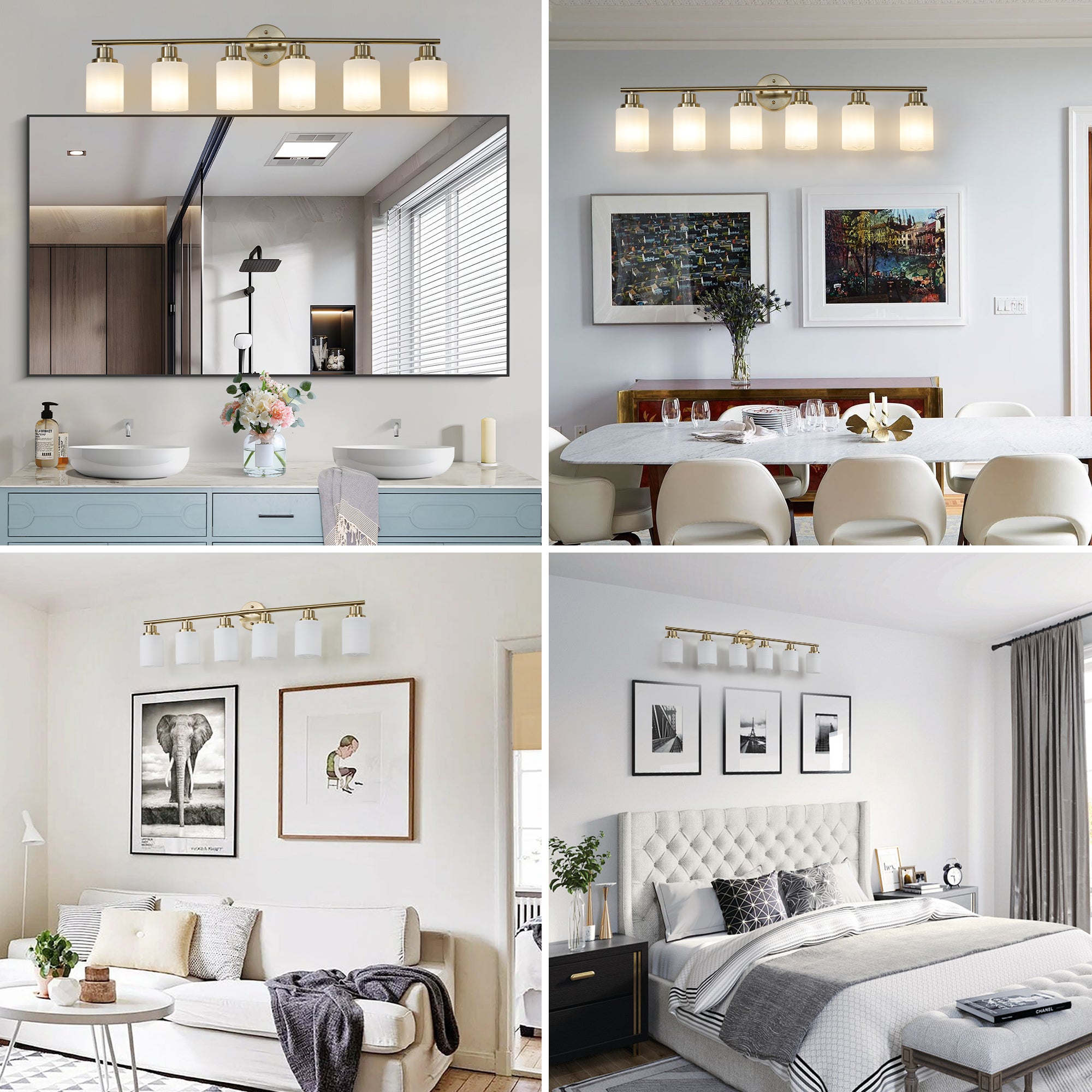 39" Modern 6-Light Vanity Wall Sconce Light Fixture